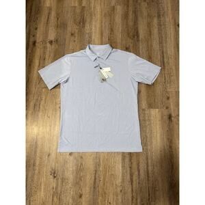 American Heritage Mens Solid Sky Performance Short Sleeve Polo Size Large